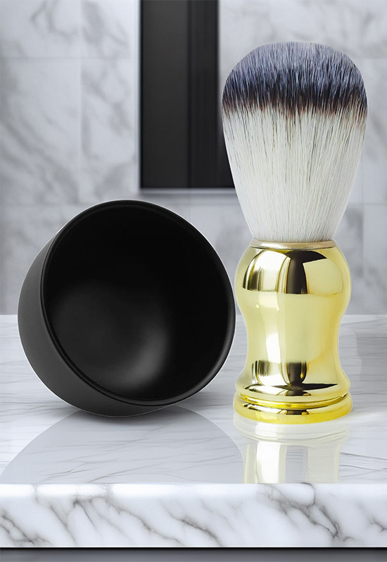 Qualis F10 Tıraş Fırçası + Paslanmaz Tıraş Kasesi