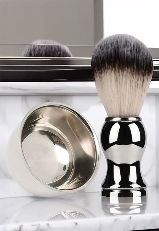 Qualis F10 Tıraş Fırçası + Paslanmaz Tıraş Kasesi
