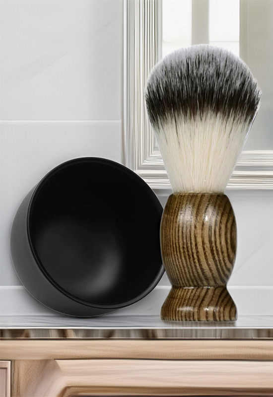 Qualis F6 Bambu Tıraş Fırçası + Paslanmaz Tıraş Kasesi