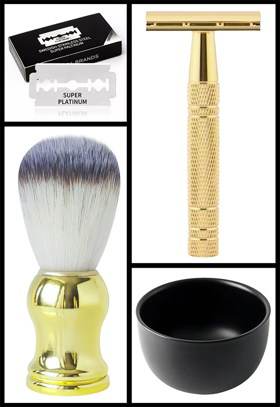 Qualis S9 Full Metal Manuel Tıraş Makinesi + F10 Fırça + Kase + 5 Adet Platinum Yaprak Jilet